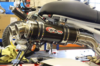 Madass 125 carbon twin exhaust