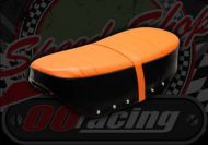 Seat. Dax 12V. Orange Topper and strap. Black sides. Suitable for use with DAX 12V