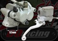 Front brake kit with twin pot one side slider 2 x 25mm pistons cast alloy bracket & large power master cylinder