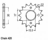 Sprocket. Front. 420 pitch. 17mm spline. 13T to 16T. CRF fitment