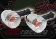 Flasher chrome clear with amber flex stem 12v