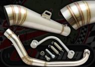 Exhaust. Complete. GP Racing System. Suitable for use with Monkey bikes. 28mm Front pipe. Stainless steel. Big bore