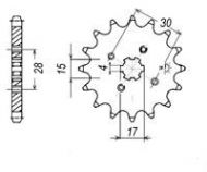 Sprocket. Front. 428 pitch. 17mm spline. 11T to 18T