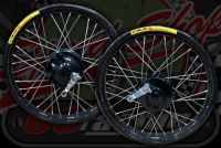 Wheel kit 36 spoke black rims 17” x 1.85 R 17” x  1.60 F