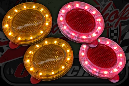 Reflector stick on with Halo LED ring RED or AMBER 