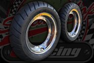 Wheel kit 10" Steel chrome plated rims Conti Twist tyres