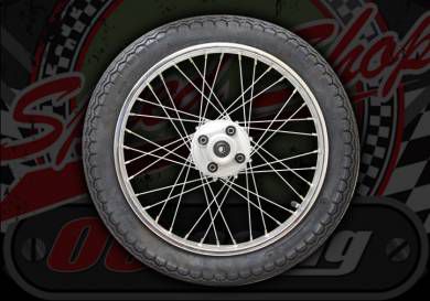 Wheel. Rear. Suitable for use with Ace 50 or 125.