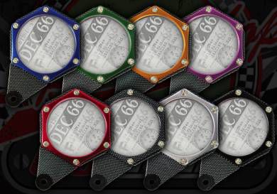 Tax disc holder Hexagon CNC multi coloured