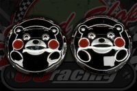 Tank badge. Round. Stick on. Chrome, black, red 70mm