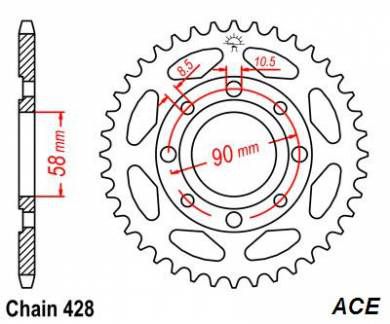 428-140 Motorcycle Drive Chain Skyteam TR 50 ST50-3TR